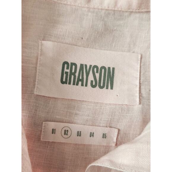 Grayson The Hero Pink 100% Linen Long Sleeve Button Down Shirt Women's Size 02 - Picture 4 of 8